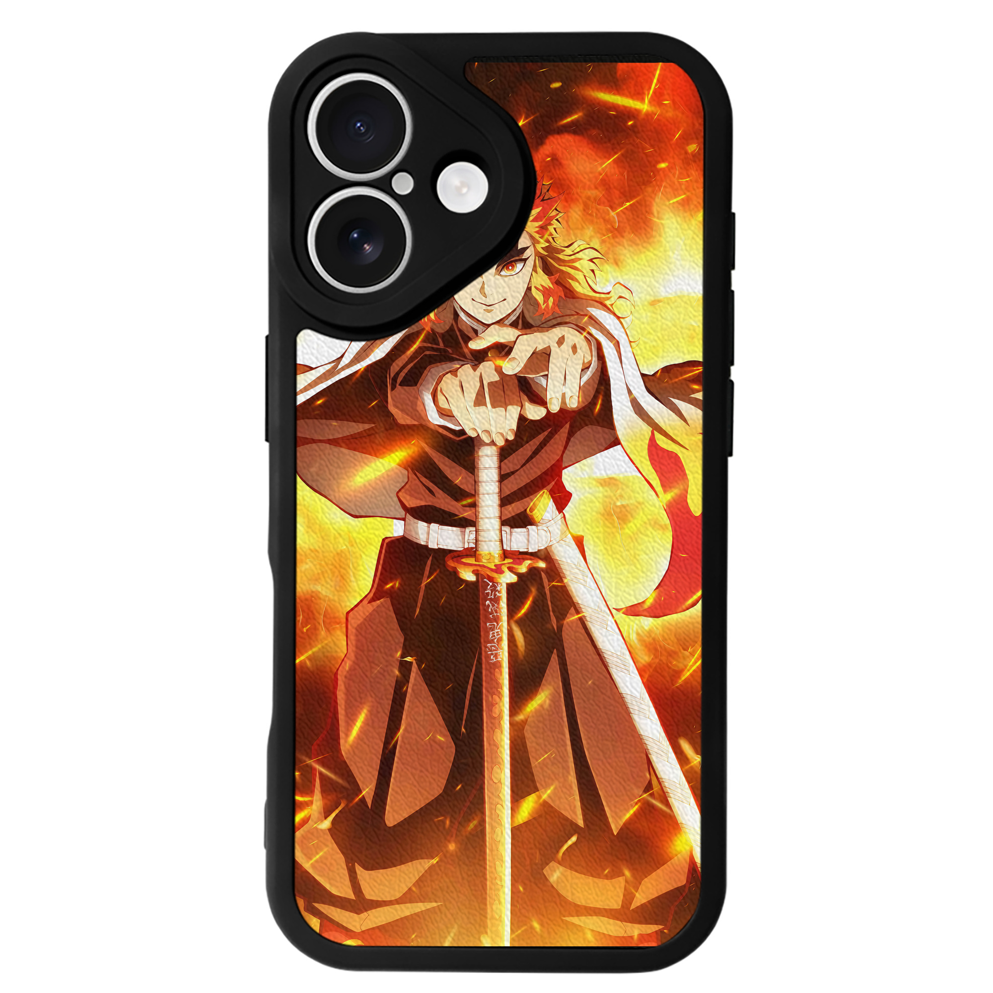 （画像用） 炎柱-煉󠄁獄 杏寿郎／れんごく きょうじゅろう Rengoku Kyoujurou 【iPhone 16シリーズ対応】シリコンスマホケース（レザー調） 材質：シリコン